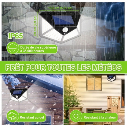 LumiSolar Pro — Lampe Solaire 100 LED avec Détecteur de Mouvement