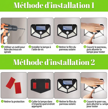 LumiSolar Pro — Lampe Solaire 100 LED avec Détecteur de Mouvement